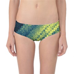 Polygon Dark Triangle Green Blacj Yellow Classic Bikini Bottoms by Mariart