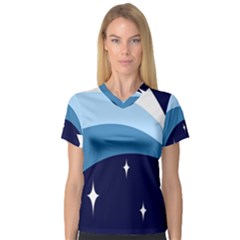 Star Gender Flags Women s V-neck Sport Mesh Tee