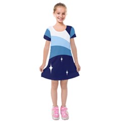 Star Gender Flags Kids  Short Sleeve Velvet Dress by Mariart