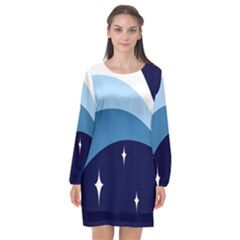 Star Gender Flags Long Sleeve Chiffon Shift Dress  by Mariart