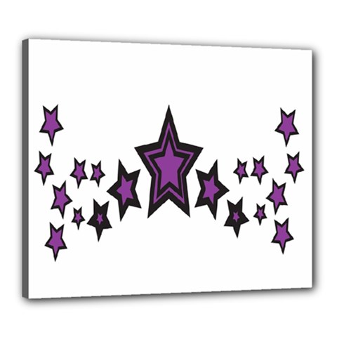 Star Purple Space Canvas 24  X 20 