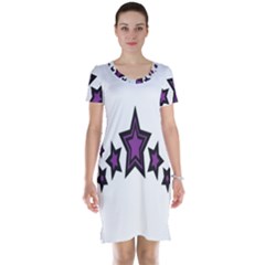 Star Purple Space Short Sleeve Nightdress