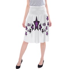 Star Purple Space Midi Beach Skirt by Mariart