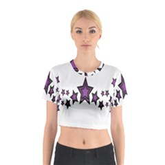 Star Purple Space Cotton Crop Top by Mariart