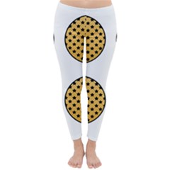 Star Circle Orange Round Polka Classic Winter Leggings by Mariart