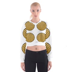 Star Circle Orange Round Polka Cropped Sweatshirt by Mariart