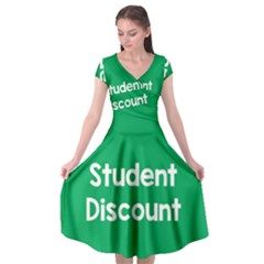 Student Discound Sale Green Cap Sleeve Wrap Front Dress by Mariart