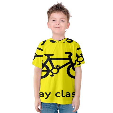 Stay Classy Bike Cyclists Sport Kids  Cotton Tee by Mariart