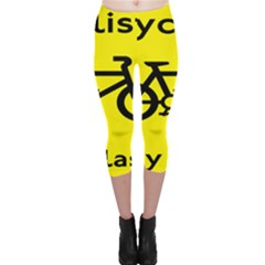 Stay Classy Bike Cyclists Sport Capri Leggings  by Mariart