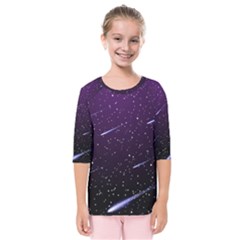 Starry Night Sky Meteor Stock Vectors Clipart Illustrations Kids  Quarter Sleeve Raglan Tee