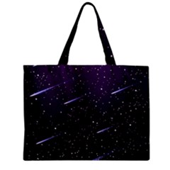 Starry Night Sky Meteor Stock Vectors Clipart Illustrations Zipper Mini Tote Bag by Mariart