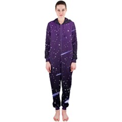 Starry Night Sky Meteor Stock Vectors Clipart Illustrations Hooded Jumpsuit (ladies)  by Mariart