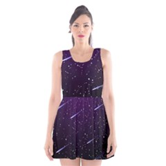 Starry Night Sky Meteor Stock Vectors Clipart Illustrations Scoop Neck Skater Dress by Mariart