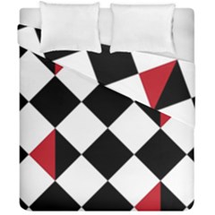 Survace Floor Plaid Bleck Red White Duvet Cover Double Side (california King Size) by Mariart