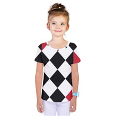 Survace Floor Plaid Bleck Red White Kids  One Piece Tee