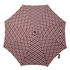 Pattern Kawung Star Line Plaid Flower Floral Red Hook Handle Umbrellas (large)