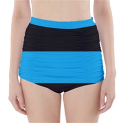 Tomboy Playboy Flag Blue Black Mline High-waisted Bikini Bottoms by Mariart