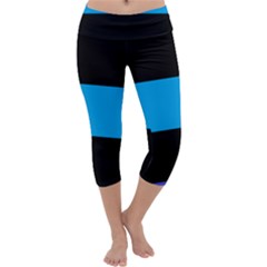 Tomboy Playboy Flag Blue Black Mline Capri Yoga Leggings by Mariart