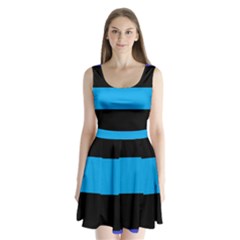 Tomboy Playboy Flag Blue Black Mline Split Back Mini Dress 