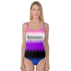 Sychnogender Techno Genderfluid Flags Wave Waves Chevron Camisole Leotard  by Mariart