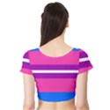 Transgender Flags Short Sleeve Crop Top (Tight Fit) View2