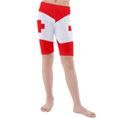 Tabla Laboral Sign Red White Kids  Mid Length Swim Shorts