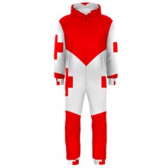 Tabla Laboral Sign Red White Hooded Jumpsuit (men)  by Mariart