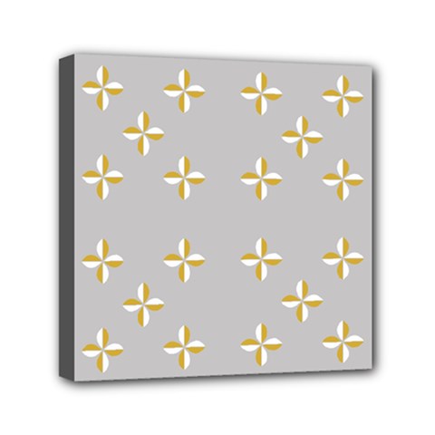 Syrface Flower Floral Gold White Space Star Mini Canvas 6  X 6 