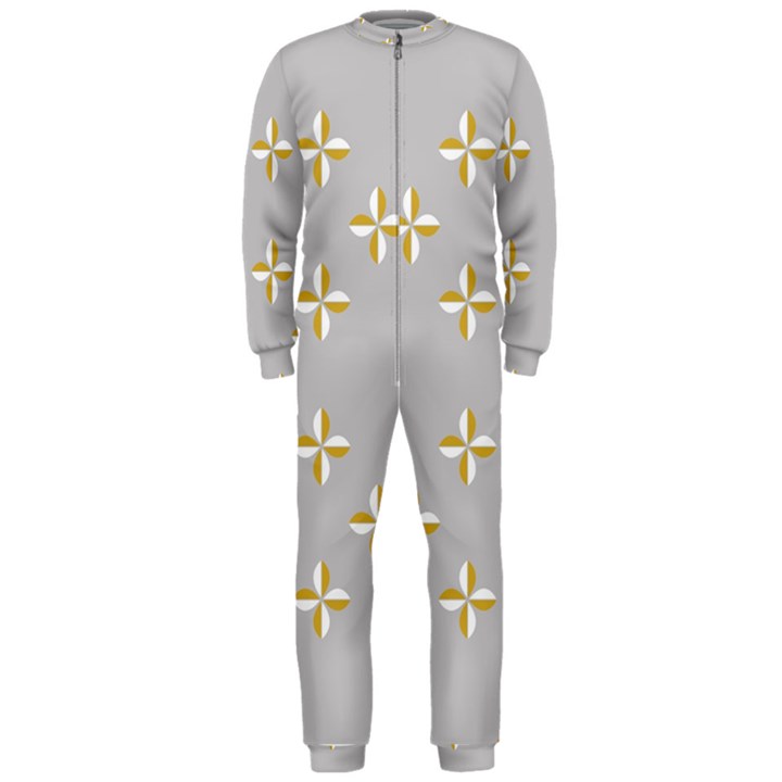 Syrface Flower Floral Gold White Space Star OnePiece Jumpsuit (Men) 