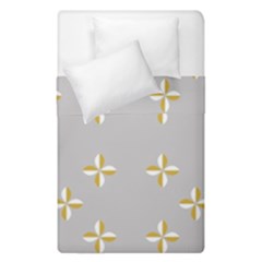 Syrface Flower Floral Gold White Space Star Duvet Cover Double Side (single Size)