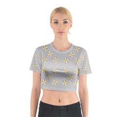 Syrface Flower Floral Gold White Space Star Cotton Crop Top by Mariart