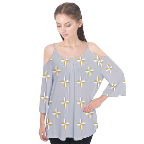 Syrface Flower Floral Gold White Space Star Flutter Tees by Mariart