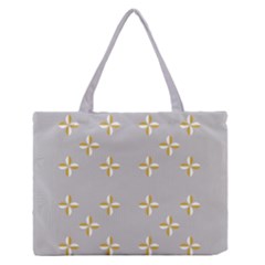 Syrface Flower Floral Gold White Space Star Medium Zipper Tote Bag