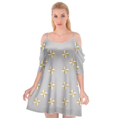 Syrface Flower Floral Gold White Space Star Cutout Spaghetti Strap Chiffon Dress by Mariart