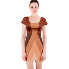 Volcano Lava Gender Magma Flags Line Brown Short Sleeve Bodycon Dress by Mariart