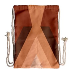 Volcano Lava Gender Magma Flags Line Brown Drawstring Bag (large) by Mariart