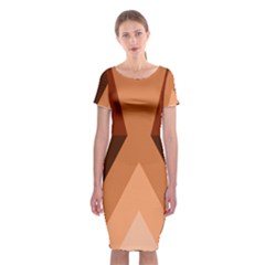 Volcano Lava Gender Magma Flags Line Brown Classic Short Sleeve Midi Dress by Mariart