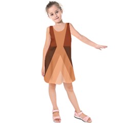 Volcano Lava Gender Magma Flags Line Brown Kids  Sleeveless Dress by Mariart