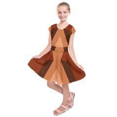 Volcano Lava Gender Magma Flags Line Brown Kids  Short Sleeve Dress by Mariart