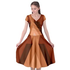 Volcano Lava Gender Magma Flags Line Brown Cap Sleeve Wrap Front Dress by Mariart