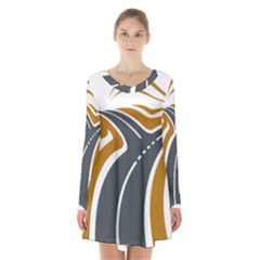 Transparent All Road Tours Bus Charter Street Long Sleeve Velvet V-neck Dress by Mariart