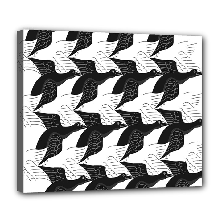 Swan Black Animals Fly Deluxe Canvas 24  x 20  