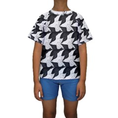 Swan Black Animals Fly Kids  Short Sleeve Swimwear by Mariart