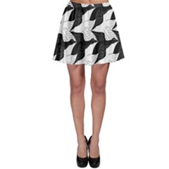 Swan Black Animals Fly Skater Skirt by Mariart