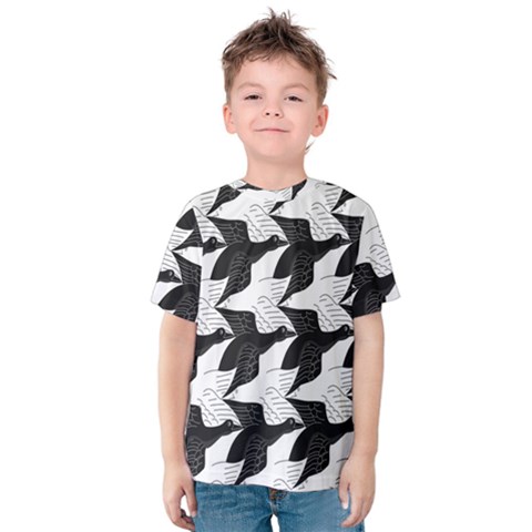 Swan Black Animals Fly Kids  Cotton Tee by Mariart