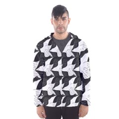 Swan Black Animals Fly Hooded Wind Breaker (men) by Mariart