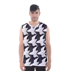 Swan Black Animals Fly Men s Basketball Tank Top by Mariart