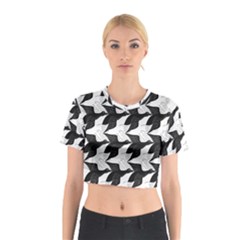 Swan Black Animals Fly Cotton Crop Top by Mariart