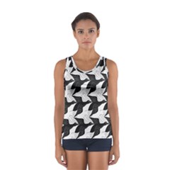 Swan Black Animals Fly Women s Sport Tank Top  by Mariart