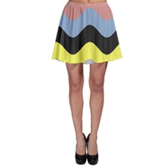 Wave Waves Chevron Sea Beach Rainbow Skater Skirt by Mariart